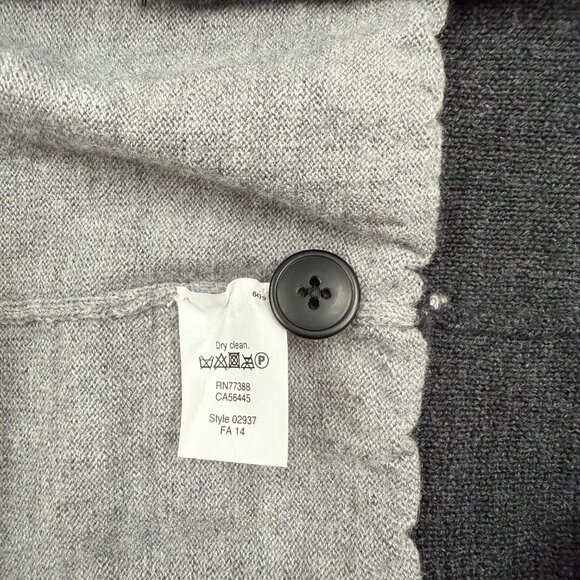 J Crew Men's Cardigan Sweater 100% Merino Wool Two Tone Gray Preppy Size L - Picture 7 of 10